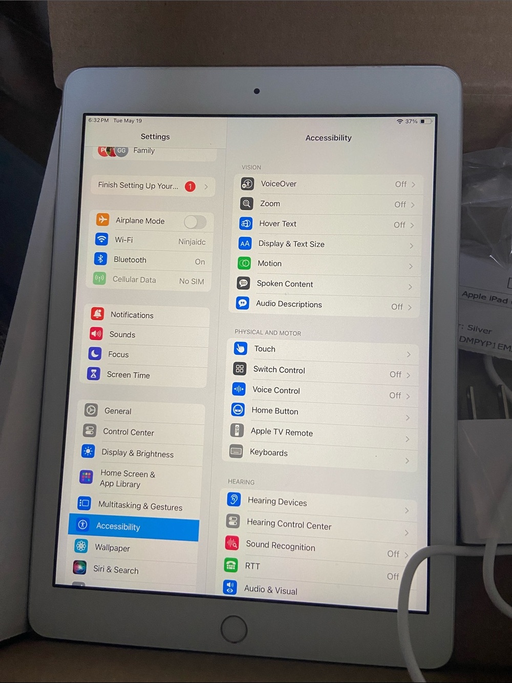Apple iPad Tablet in Silver with White Front generation 6th